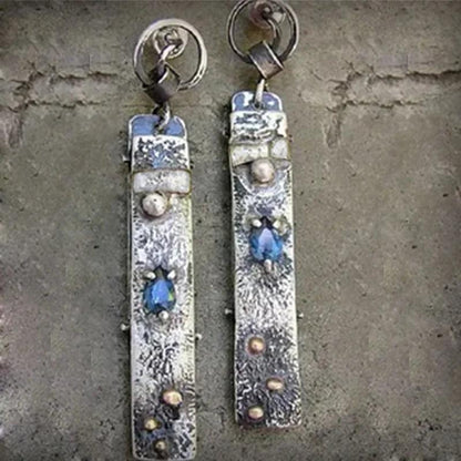 Handcrafted earrings made from blue stone Jula Jewelry