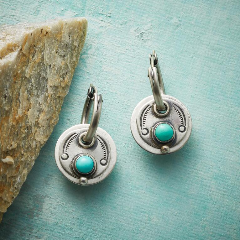 Bohemian earrings with turquoise stones in silver Jula Jewelry