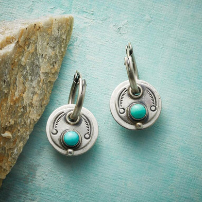 Bohemian earrings with turquoise stones in silver Jula Jewelry