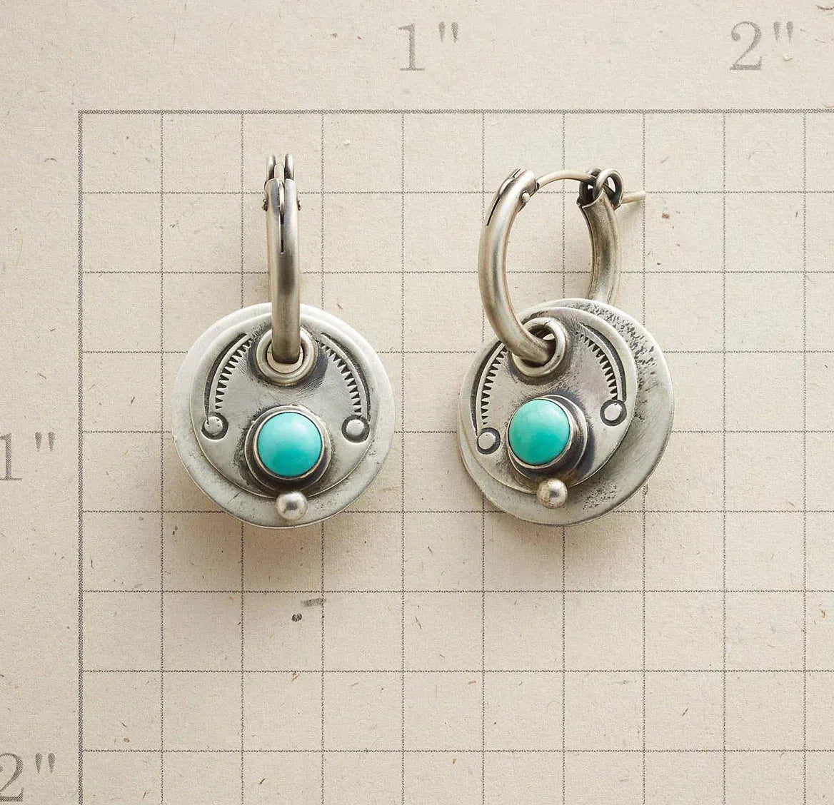 Bohemian earrings with turquoise stones in silver Jula Jewelry
