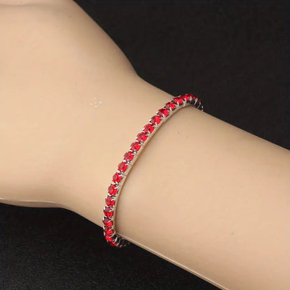 Silver Ruby Tennis Bangle Jula Jewelry