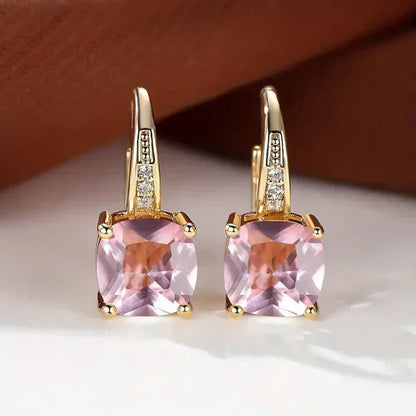 Mystic Gemstone Hoop Gold Earrings Jula Jewelry