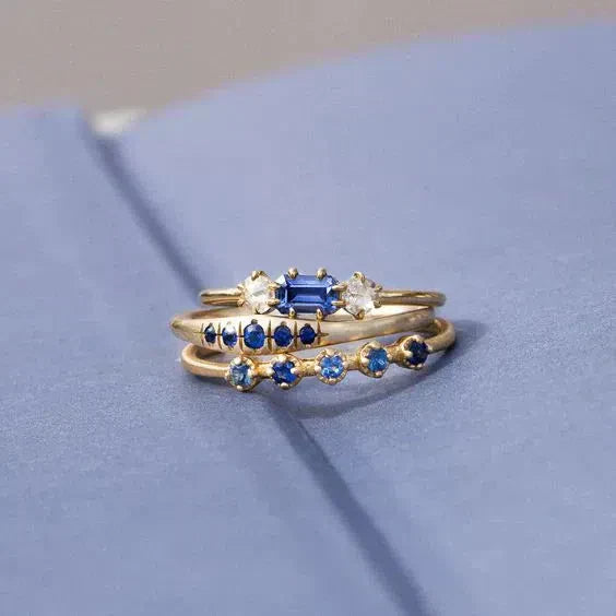 Layered band with blue zircon Jula Jewelry