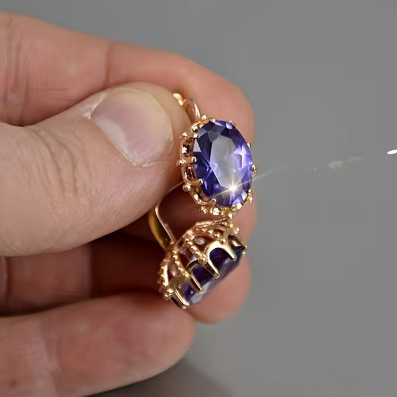 Golden Amethyst Tiara Earrings Jula Jewelry