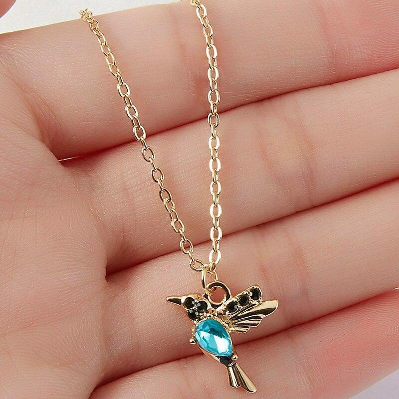Hummingbird Pendant with Enamel and Zirconium Dioxide Jula Jewelry