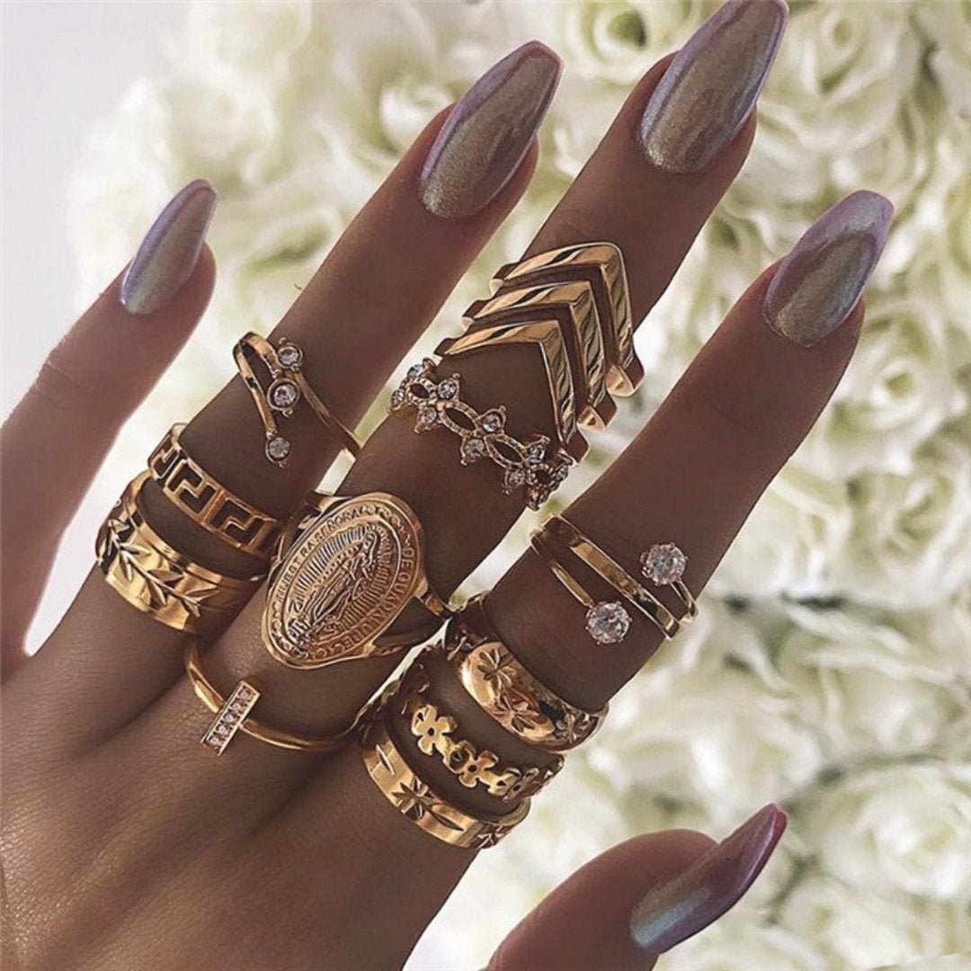 Unique Premium Set of 8 to 12 Rings Jula Jewelry