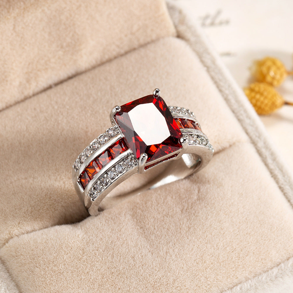 Silver Ruby Split-Band Ring Jula Jewelry