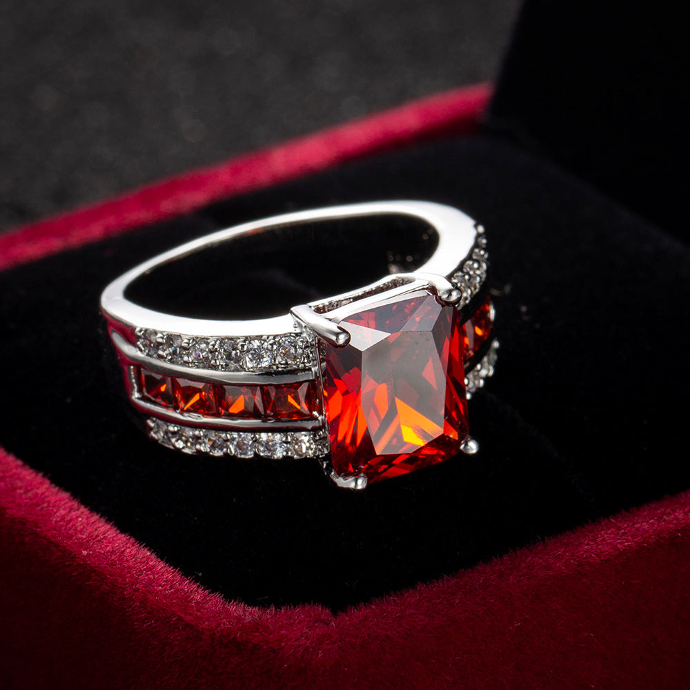 Silver Ruby Split-Band Ring Jula Jewelry
