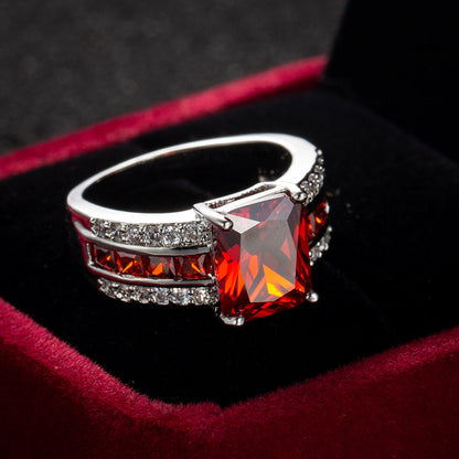 Silver Ruby Split-Band Ring Jula Jewelry