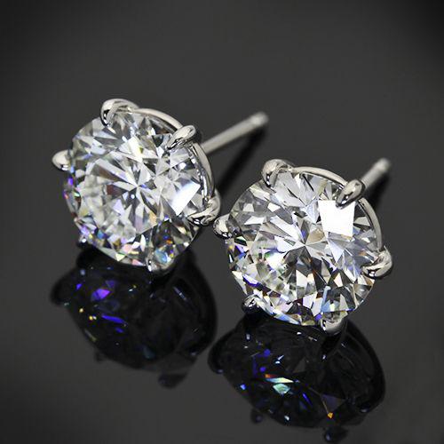 Vintage Round White and Silver Earrings Jula Jewelry