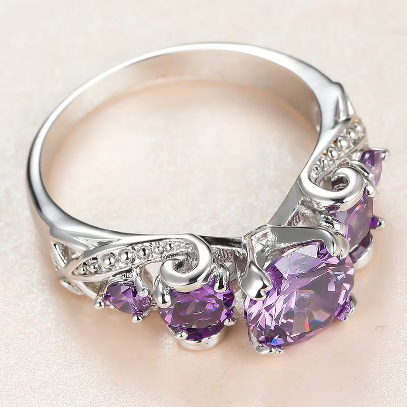 Silver Amethyst Antique Ring Jula Jewelry