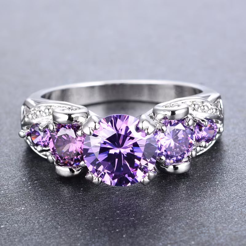 Silver Amethyst Antique Ring Jula Jewelry