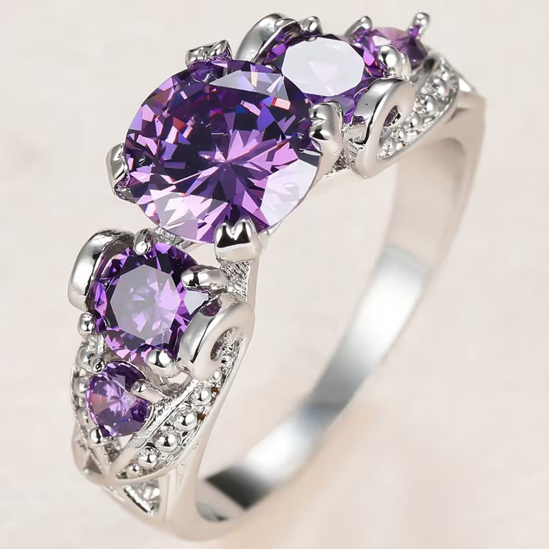 Silver Amethyst Antique Ring Jula Jewelry