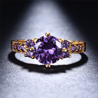 Golden Amethyst Cluster Ring Jula Jewelry