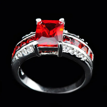 Silver Ruby Split-Band Ring Jula Jewelry