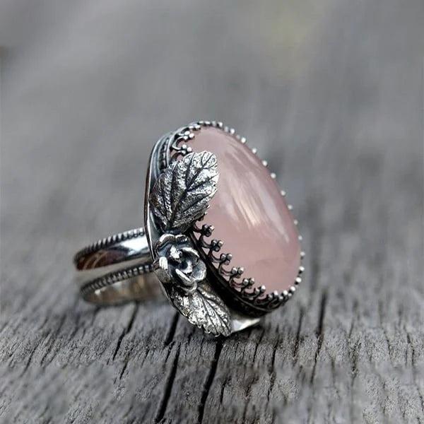 Retro Rose Pink Gemstone Ring Jula Jewelry