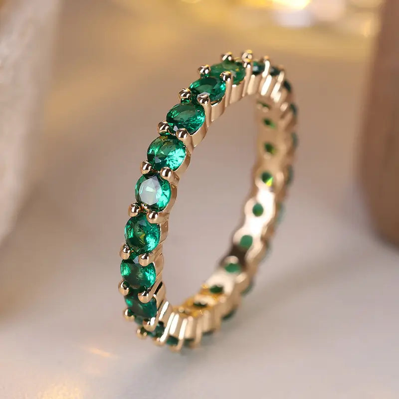 Emerald Gold Eternity Ring Jula Jewelry