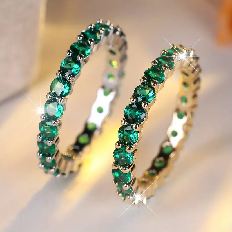Emerald Gold Eternity Ring Jula Jewelry