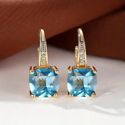 Mystic Gemstone Hoop Gold Earrings Jula Jewelry