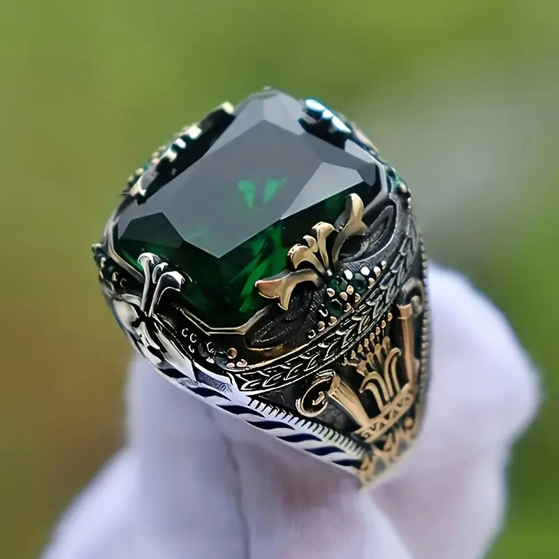Vintage Silver Emerald Ring Jula Jewelry