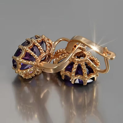 Golden Amethyst Tiara Earrings Jula Jewelry