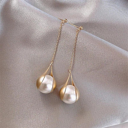 Golden Pearl Earrings Jula Jewelry