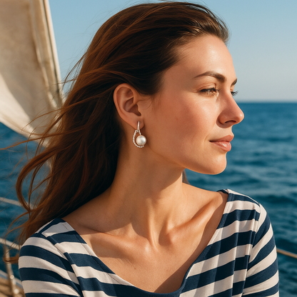 Lorelei | Pearl Button Earrings Jula Jewelry