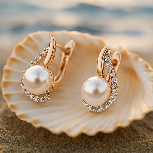Lorelei | Pearl Button Earrings Jula Jewelry
