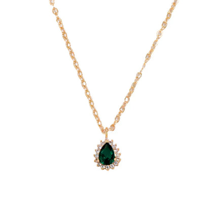 Emerald Teardrop Gold Necklace Jula Jewelry