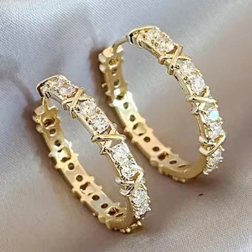 Radiant Gold Circle Earrings Jula Jewelry