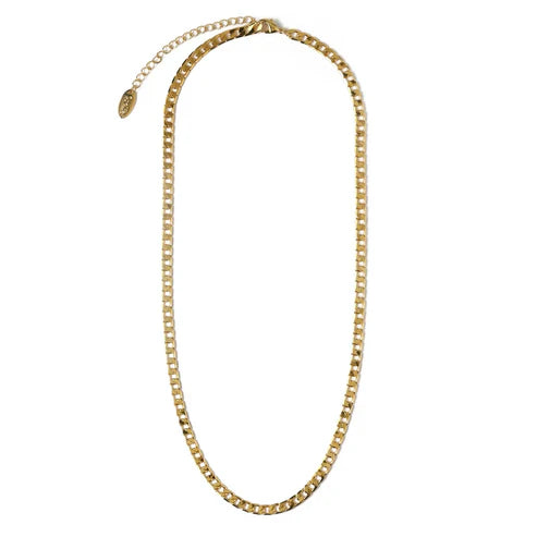 Flat Link Curb Chain Pendant Necklace Jula Jewelry