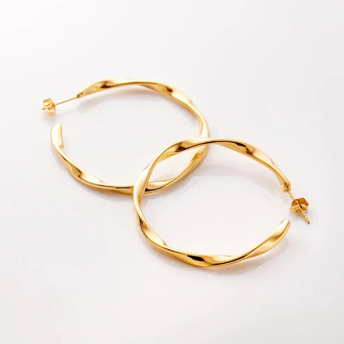 Braided Gold Loop Earrings Jula Jewelry