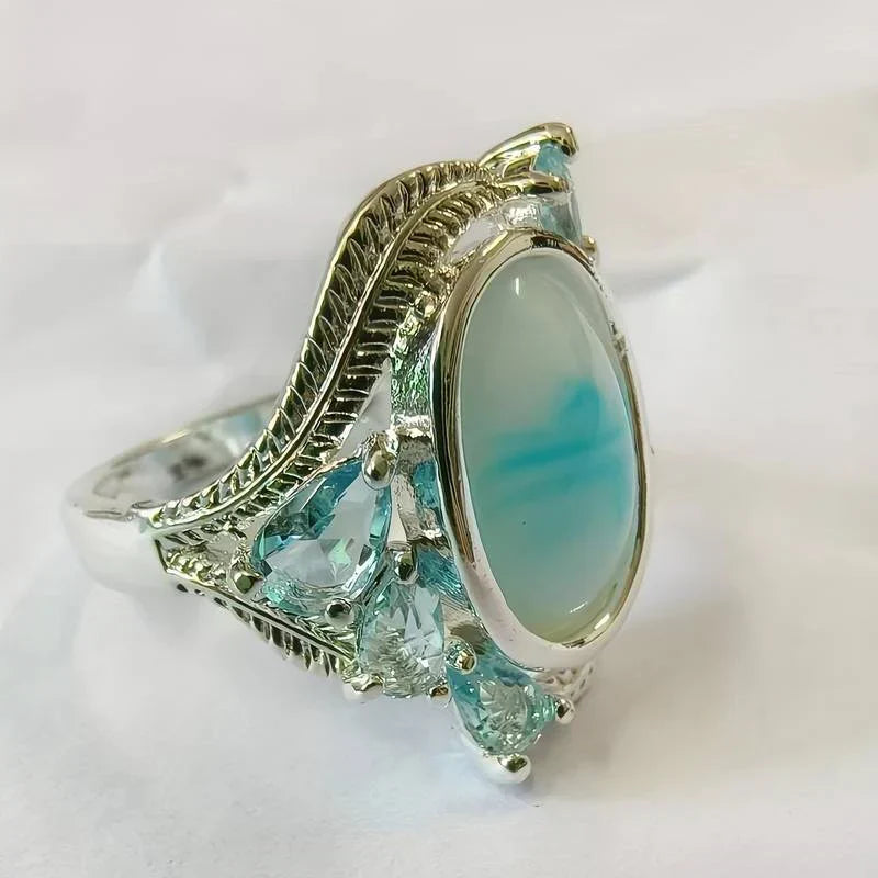 Vintage Turquoise and Opal Ring Jula Jewelry