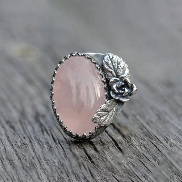 Retro Rose Pink Gemstone Ring Jula Jewelry
