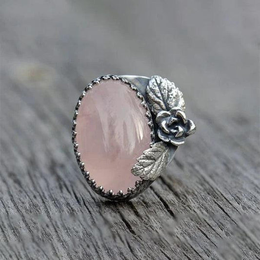 Retro Rose Pink Gemstone Ring Jula Jewelry