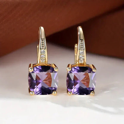Mystic Gemstone Hoop Gold Earrings Jula Jewelry