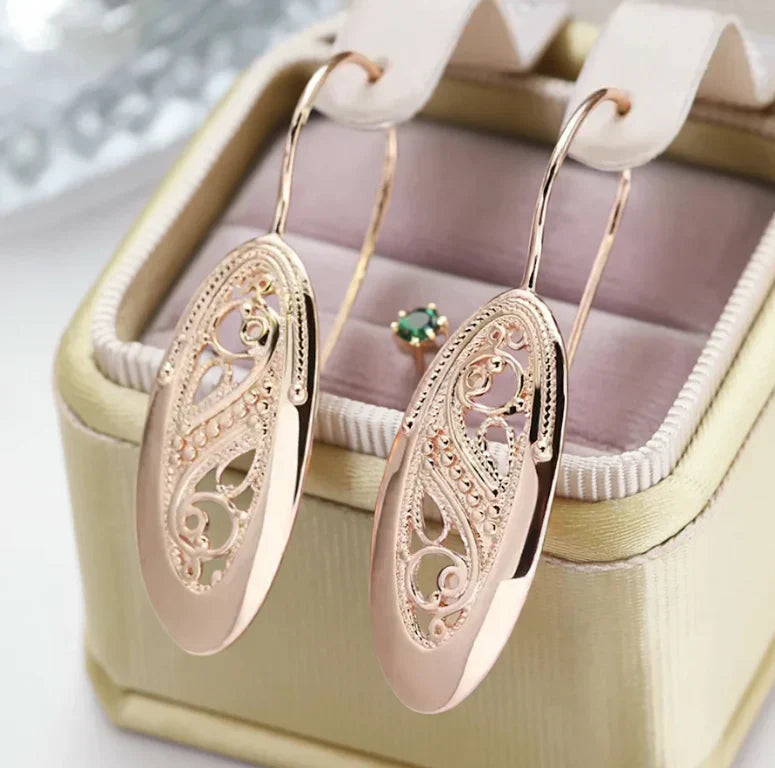Elegant Hollow Golden Earrings Jula Jewelry