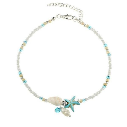 Star and Shell Anklet Bracelet with Gemstones Jula Jewelry