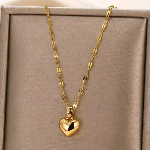 Golden Heart Pendant Necklace Jula Jewelry