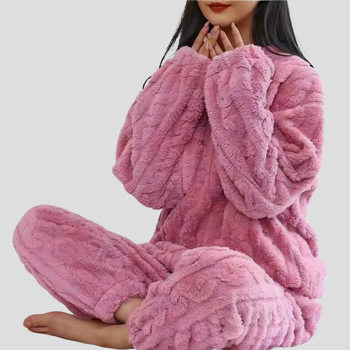 Women’s Fleece Pyjamas | Warm Long Sleeve Sleep Set SleepingPillow