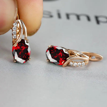 Veressa Ruberine Golden Earrings Jula Jewelry
