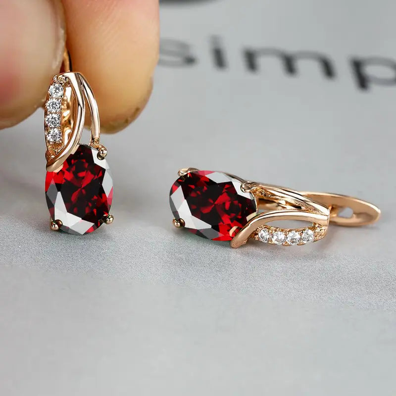 Veressa Ruberine Golden Earrings Jula Jewelry