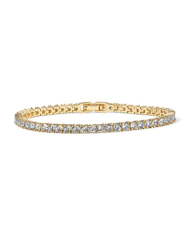Golden Glow: Radiant Crystal Tennis Bracelet Jula Jewelry