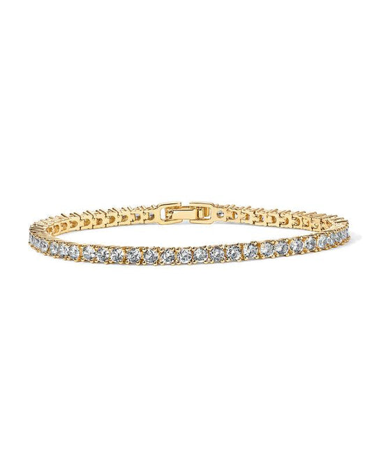 Golden Glow: Radiant Crystal Tennis Bracelet Jula Jewelry