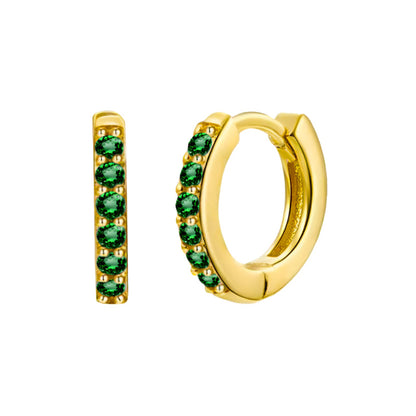 Gold and Emerald Hoop Earrings Jula Jewelry