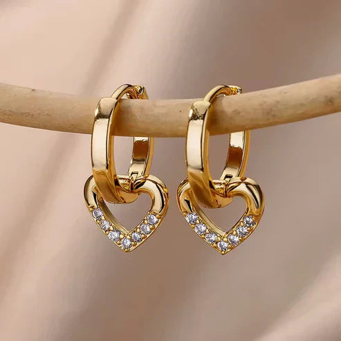 Radiant Gold Heart Earrings Jula Jewelry