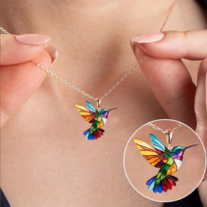 Beautiful Hummingbird Pendant with Bonus Earrings Jula Jewelry