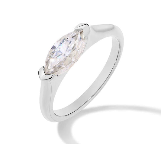 Elegant Marquise-Cut Gemstone Ring in Sterling Silver Jula Jewelry