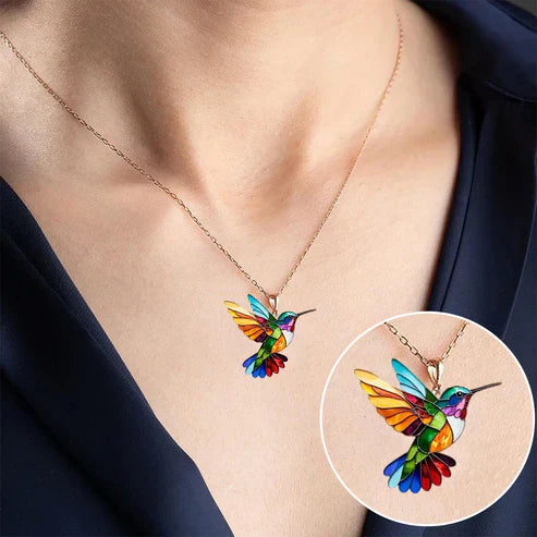 Beautiful Hummingbird Pendant with Bonus Earrings Jula Jewelry