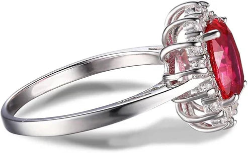 Timeless Ruby Halo Ring Jula Jewelry